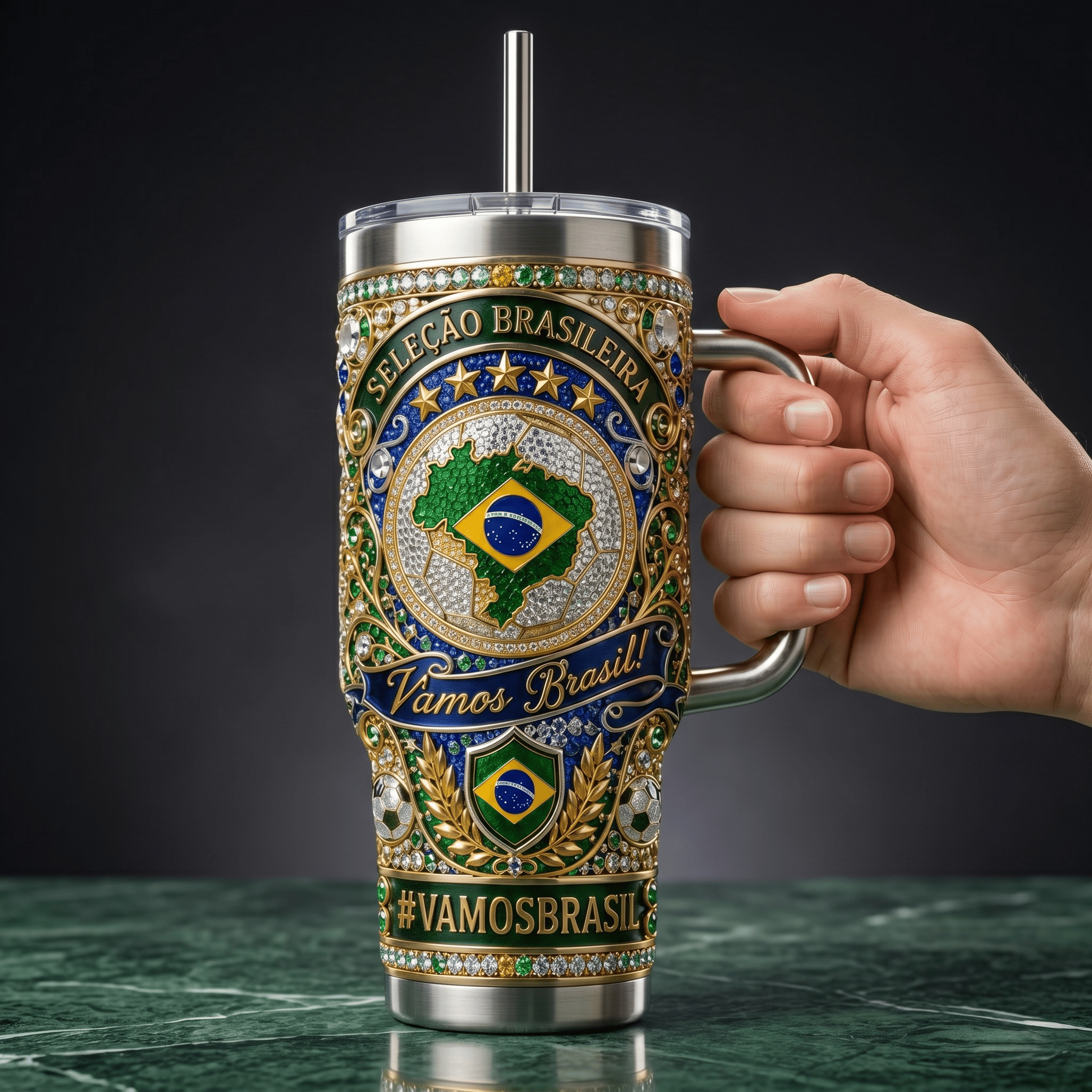 Premium BRZ 40oz Tumbler With Handle TNSM