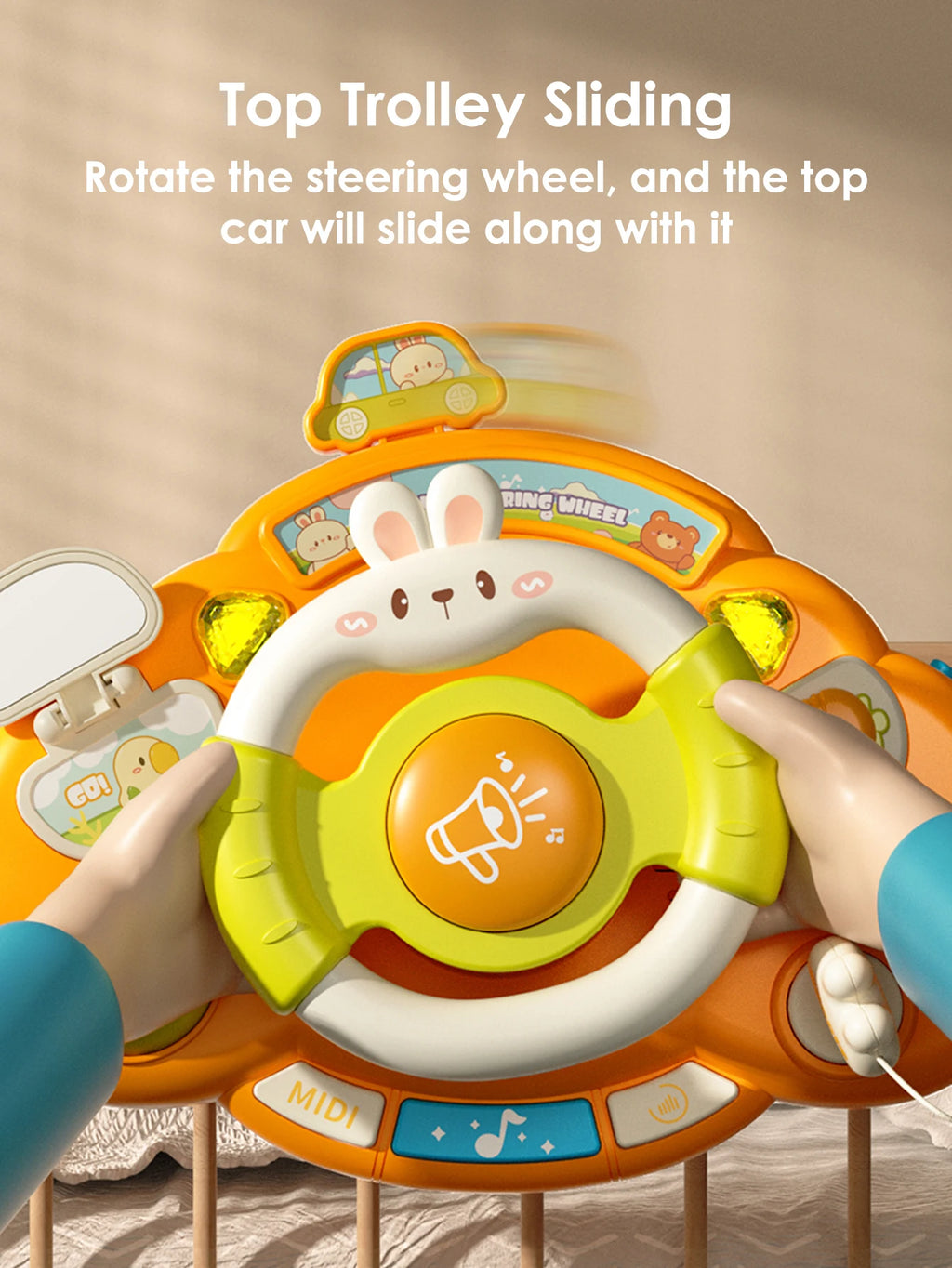 1pcs Baby Steering Wheel Toy,Early Education Educational Simulated driving toys, Lighting, sounding musical toys