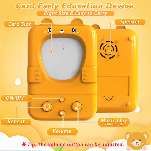 Children's Interactive Electronic Reading Card Practice Device, Sensory Voice and Auditory Learning Toy